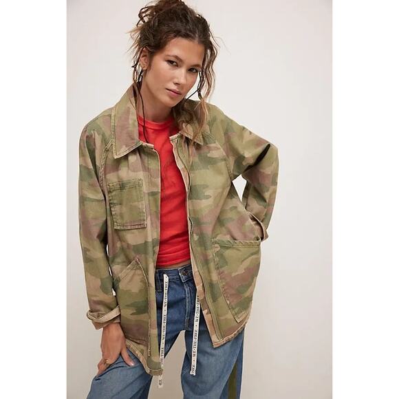 NWT Free People We The Free Reversible Camo Jacket $248 MEDIUM Military Green - Picture 5 of 7